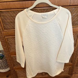 NWT Ivory color. Pull over light sweatshirt style top.